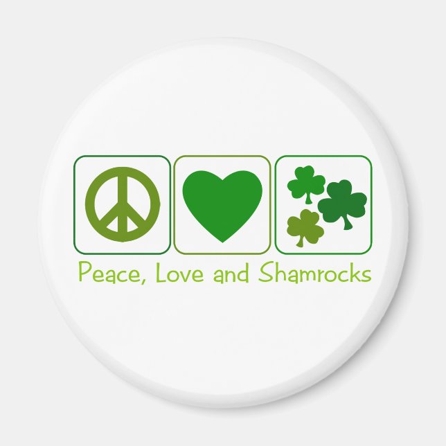 Imán Paz, amor y Shamrock (Frente)
