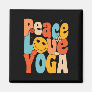 Imán Paz Amor Yoga Retro Mamás Yoga Abuela Yoga