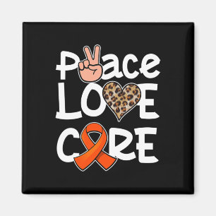 Imán Paz Cura de Amor Naranja Ribbon Leukemia Concienci