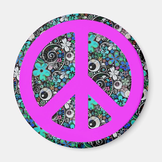 Imán Paz de poder de las flores | rosa (Frente)
