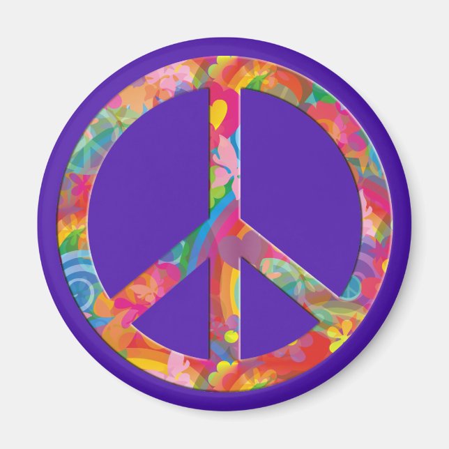 Imán Paz del poder de las flores | violeta (Frente)