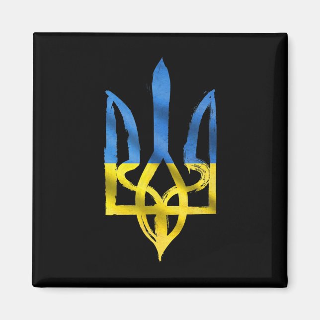 Imán Paz para Ucrania Apoyo de tridentes de origen ucra (Frente)