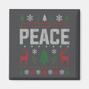 Imán Paz vengo en paz Pareja fea de Navidad coincidente