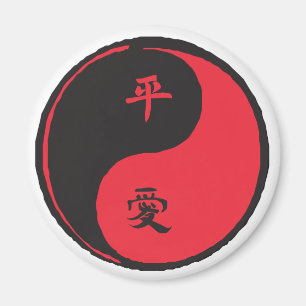 Imán Paz y amor Yinyang