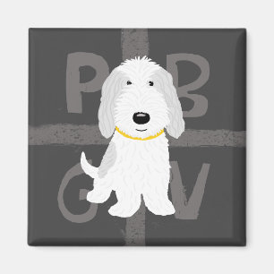 Imán PBGV gris y blanco