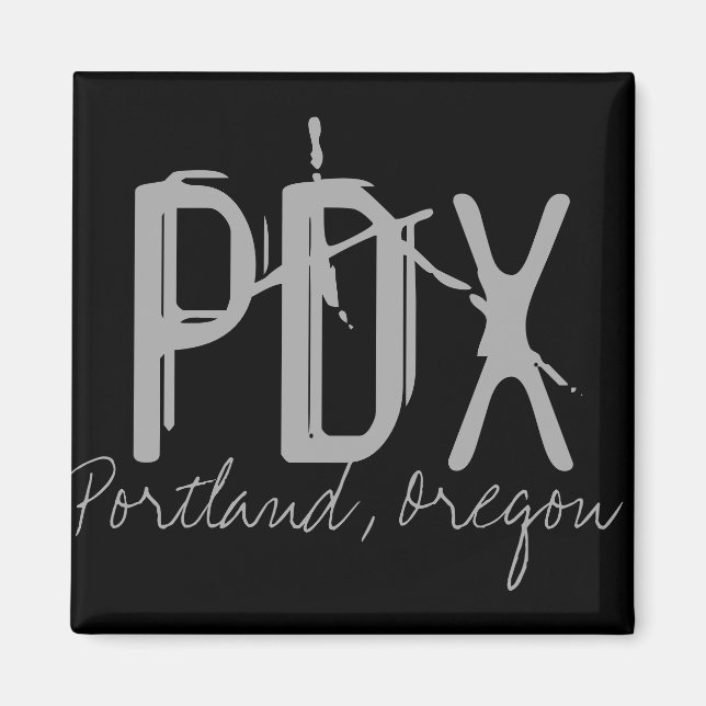 Imán PDX Código del Aeropuerto de Portland (Frente)