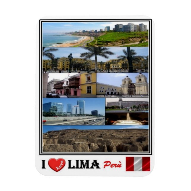 Imán PE Perù - Lima - I Love Mosaic - (Vertical)