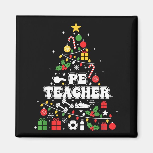 Imán Pe Physical Education Teacher Christmas Tree Women (Frente)