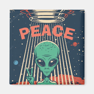 Imán Peace Alien Magnet