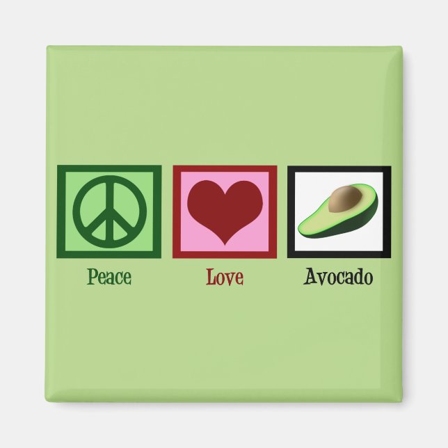 Imán Peace Love Aguacates (Frente)