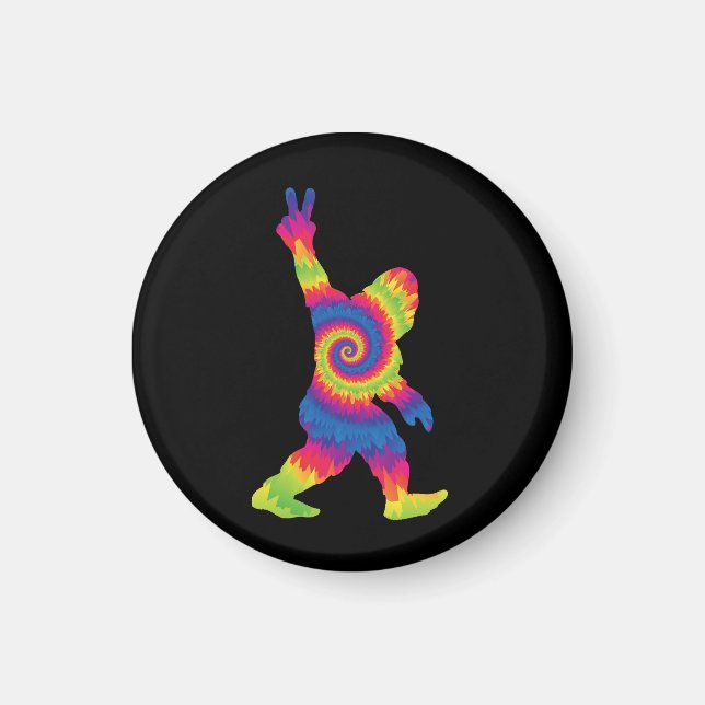 Imán Peace Love Bigfoot - Amantes de pie grande (Frente)