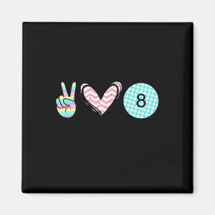Imán Peace Love Billiards Cute Design Para Mujeres Adol