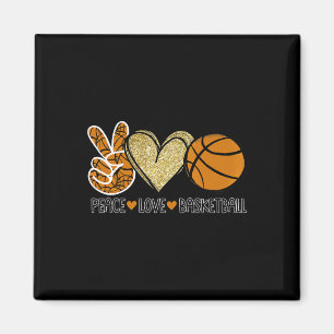 Imán Peace Love Bysketbyll - equipo deportivo Heart Byl
