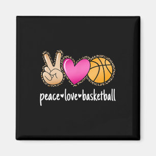 Imán Peace Love Bysketbyll Leopard Print Chicas por muj