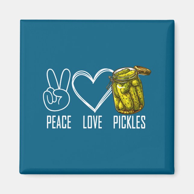 Imán Peace Love Ckles Retro Jar Of Sliced Ckles Funny F (Frente)