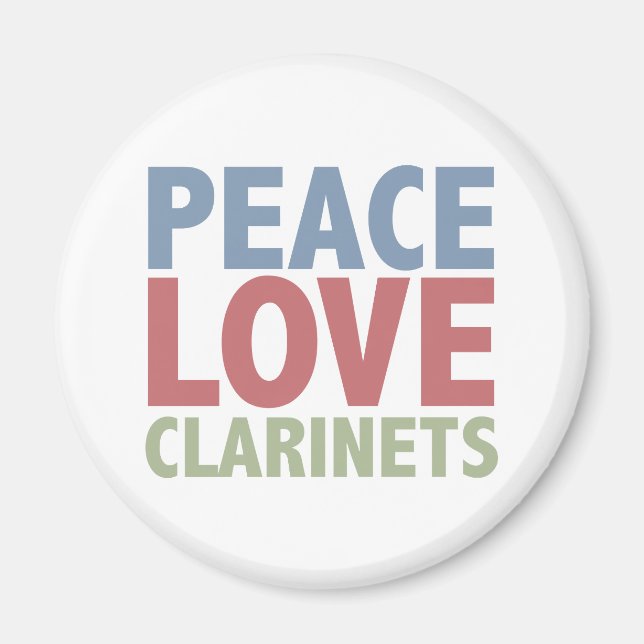 Imán Peace Love Clarinets (Frente)