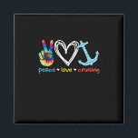 Imán Peace Love Cruising Ship Floating Ocean Tie Dye<br><div class="desc">Peace Love Cruising Ship Hippie Floating Ocean Beach Sun.Perfect thing to wear for both men and women on a cruise ship! Have fun on the lido deck in this great outfit showing your love of cruising and being out on the ocean,  especially all you hippies out.</div>