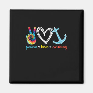 Imán Peace Love Cruising Ship Floating Ocean Tie Dye