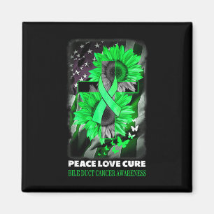 Imán Peace Love Cure Bile Duct Conciencia sobre el cánc