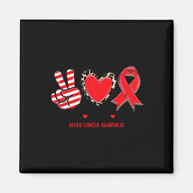 Imán Peace Love Cure Bloguea Cancer Awareness Support T (Frente)