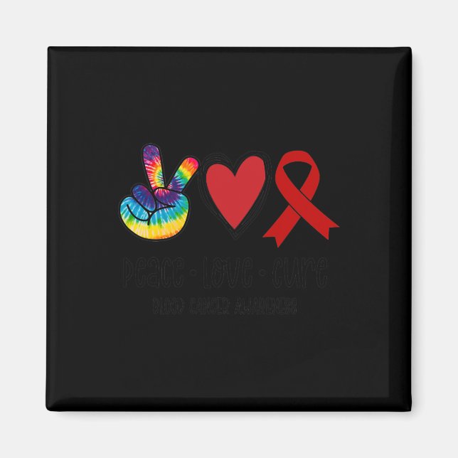 Imán Peace Love Cure Bloguea Cáncer de Squ Apoyo de Con (Frente)