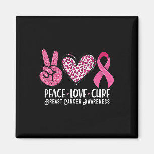 Imán Peace Love Cure Breve Cancer Awareness Warrior Pi