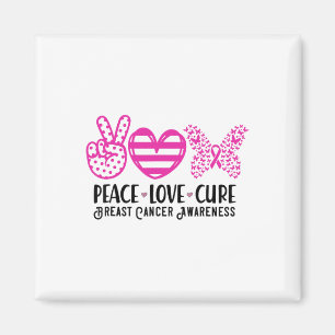 Imán Peace Love Cure Breve Cancer Awareness Warrior Pi
