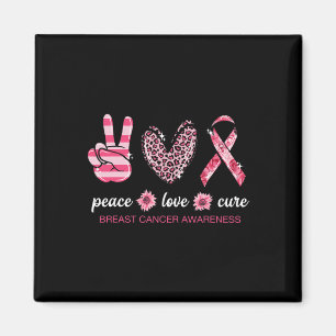 Imán Peace Love Cure Cure Cinta Rosa Cáncer de Mama Awa