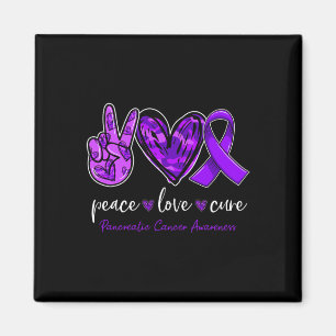 Imán Peace Love Cure Pancreatic Cancer Awareness Mes