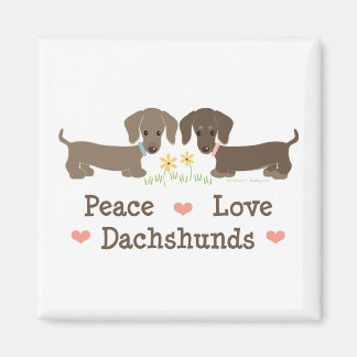 Imán Peace Love Dachshunds Magnet