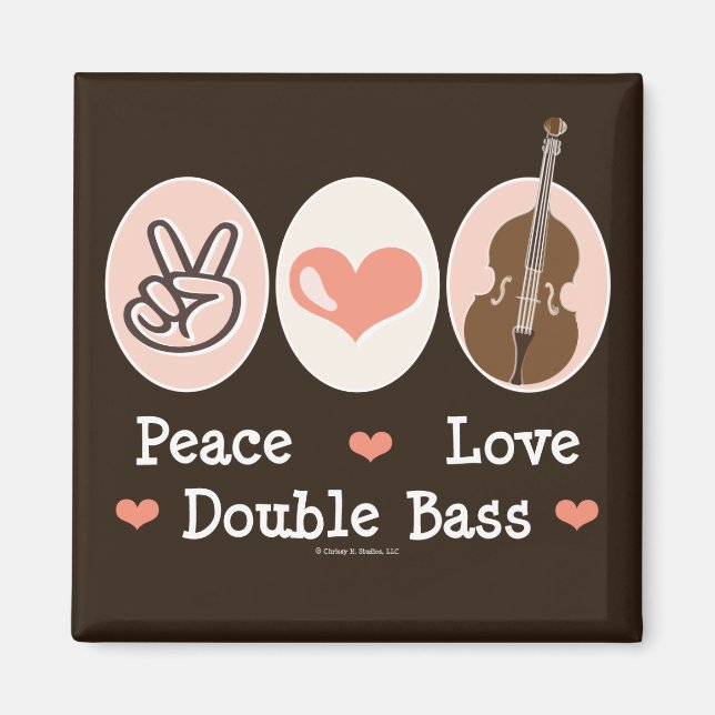 Imán Peace Love Double Bass Magnet (Frente)