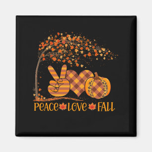 Imán Peace Love Fall Pumpkin Autum Happy Fall