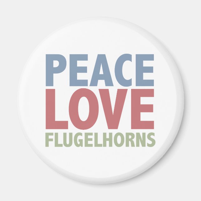 Imán Peace Love Flugelhorns (Frente)