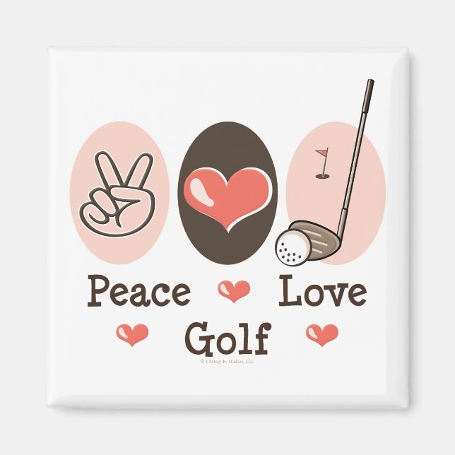 Imán Peace Love Golf Magnet (Frente)