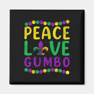 Imán Peace Love Gumbo Mardi Gras Apparte