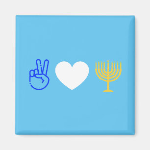 Imán Peace Love & Hanukkah Magnet
