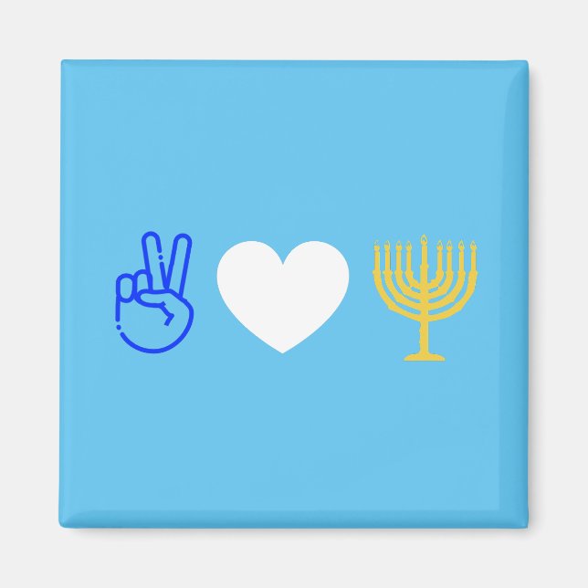 Imán Peace Love & Hanukkah Magnet (Frente)
