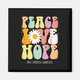 Imán Peace Love Hope Purple Ribbon Drug Overdose