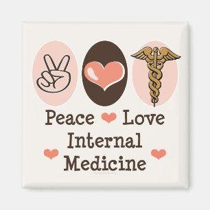 Imán Peace Love Internal Medicnet Magnet