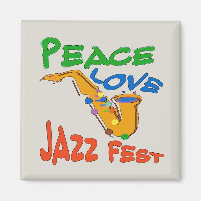 Imán Peace Love Jazz Fest Sax (Frente)