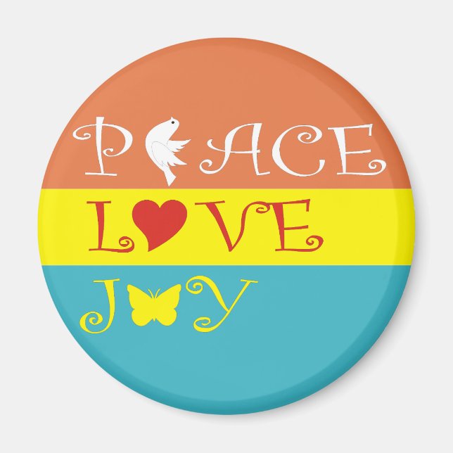 Imán Peace Love Joy (Frente)