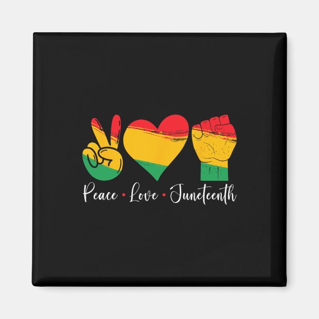 Imán Peace Love Junet1865 Black Pride Men Women (Frente)