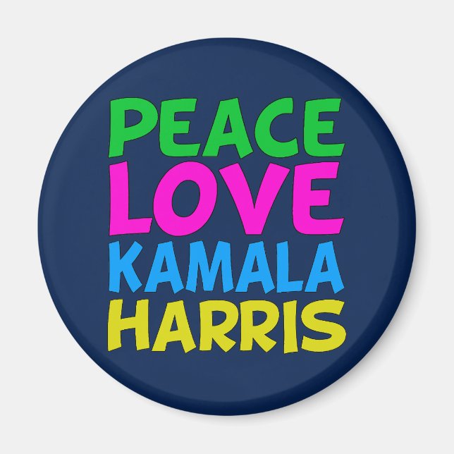 Imán Peace Love Kamala Harris (Frente)
