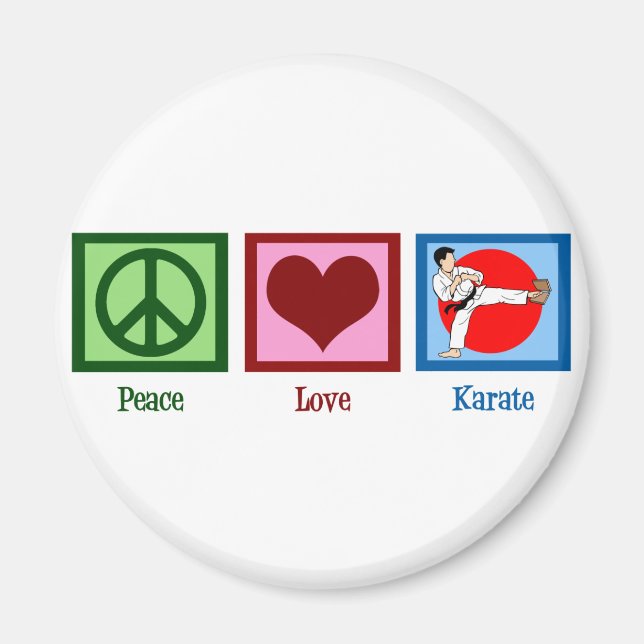 Imán Peace Love Karate (Frente)