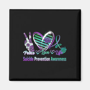 Imán Peace Love Life Suicidio Conciencia Semi Colon Gif
