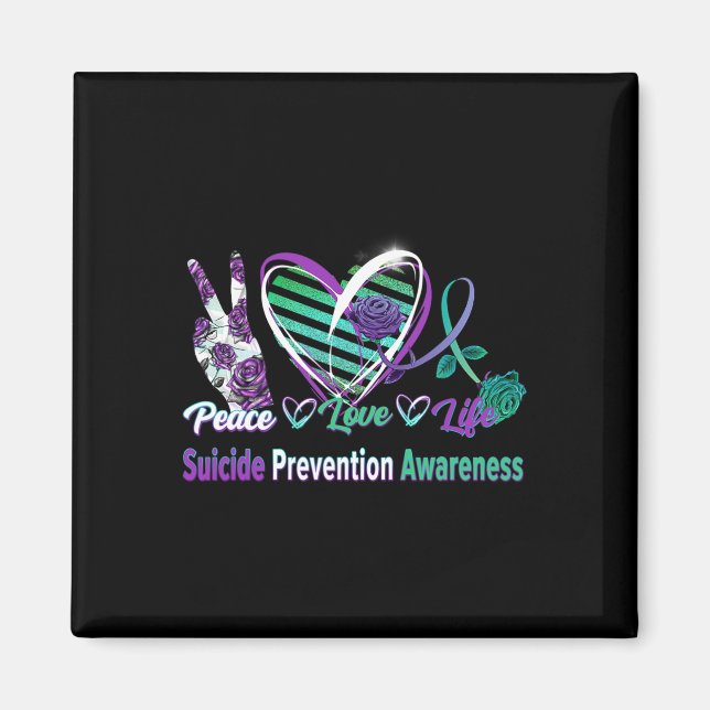 Imán Peace Love Life Suicidio Conciencia Semi Colon Gif (Frente)