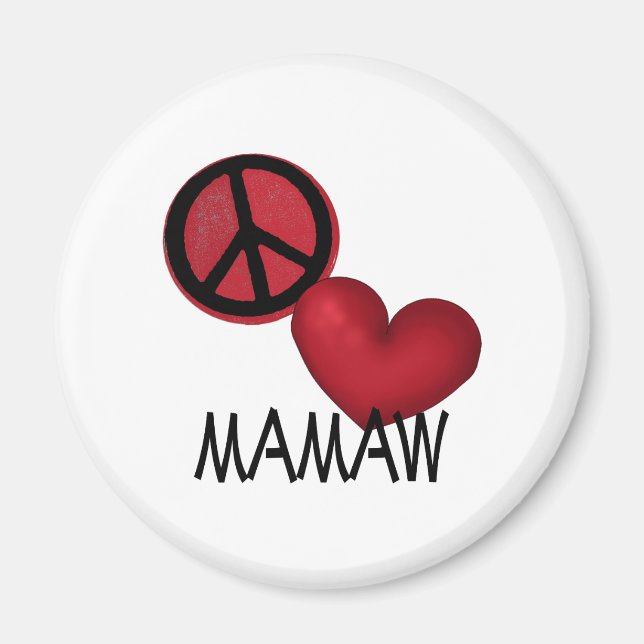 Imán Peace Love Mamaw (Frente)