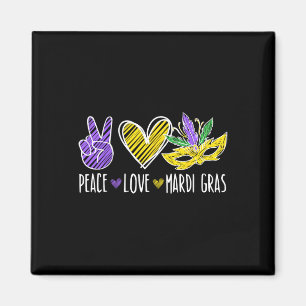 Imán Peace Love Mardi Gras New Orleans Louisiana Parade