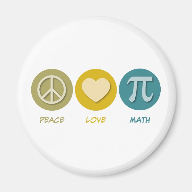 Imán Peace Love Math (Frente)