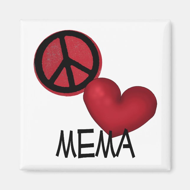 Imán Peace Love Mema (Frente)